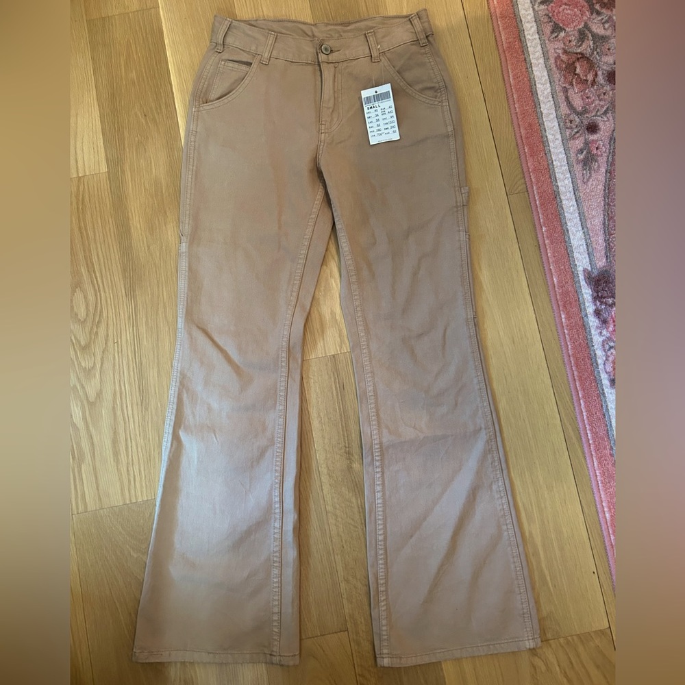 Brandy Melville Tan Abbie Cargo Pants one size